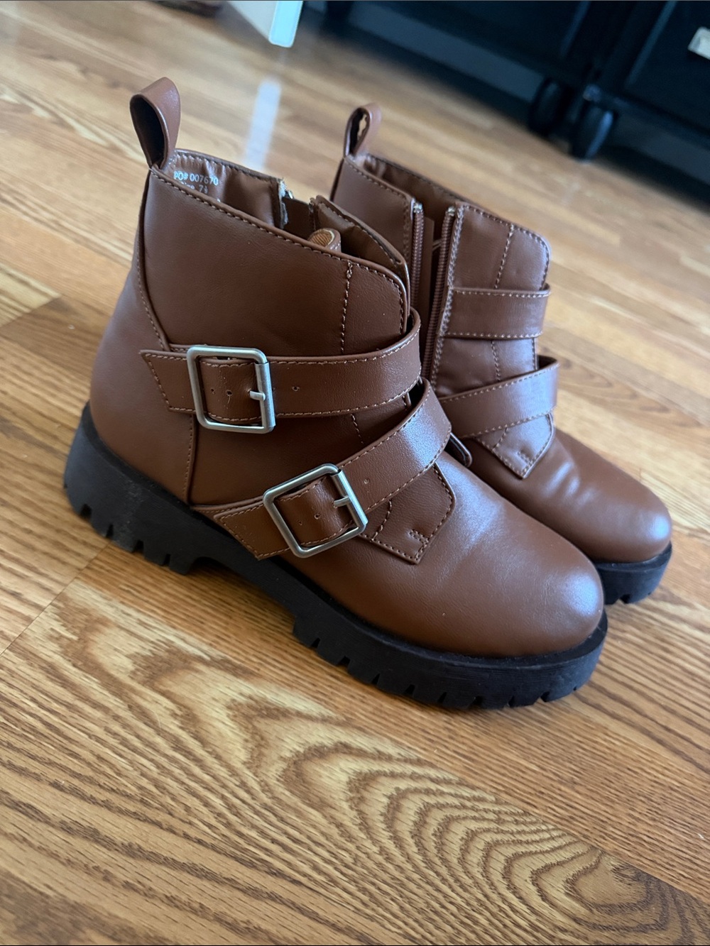 Kids Brown Buckle Ankle Boots - Fashionable Comfort